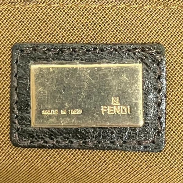 Fendi Zucca Canvas Leather Shoulder Bag