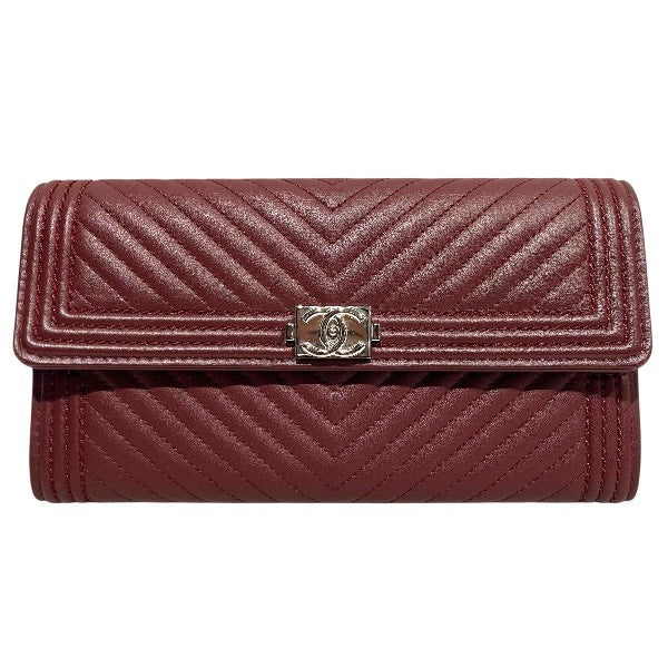 Chanel Boy Chanel Long Flap Wallet Lambskin Wallet