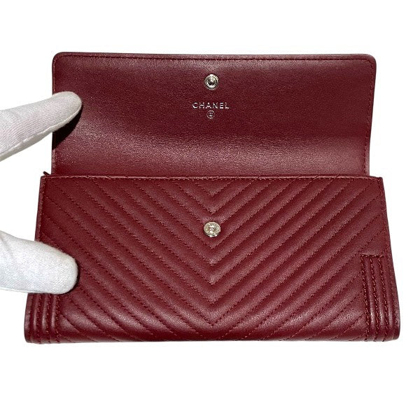 Chanel Boy Chanel Long Flap Wallet Lambskin Wallet