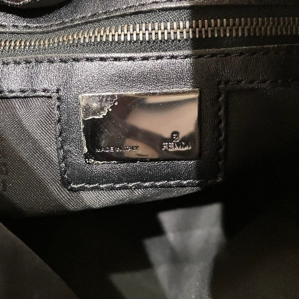 Fendi Zucchino Canvas Leather Handbag