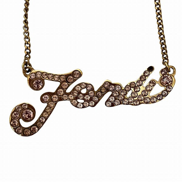 Fendi Logo Rhinestone Necklace
