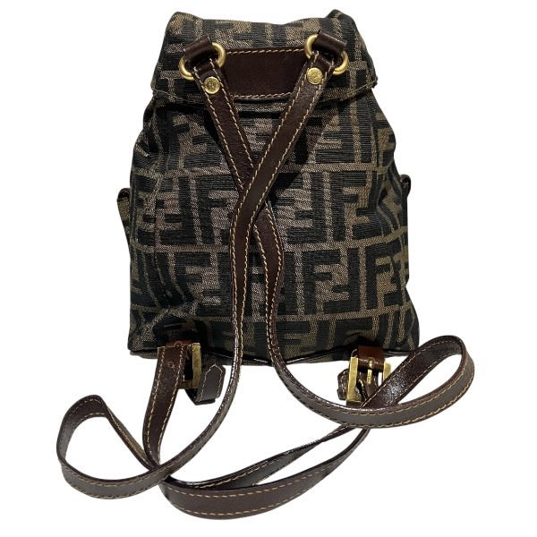 Fendi Zucca Canvas Leather Backpack