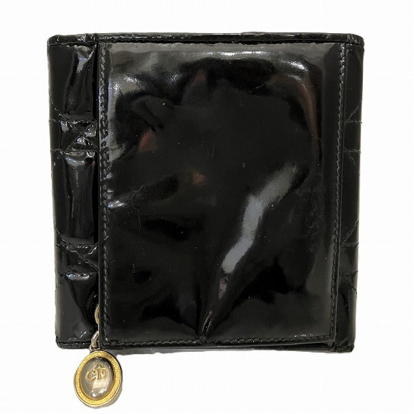 Dior Lady Dior Patent Leather Trifold Wallet