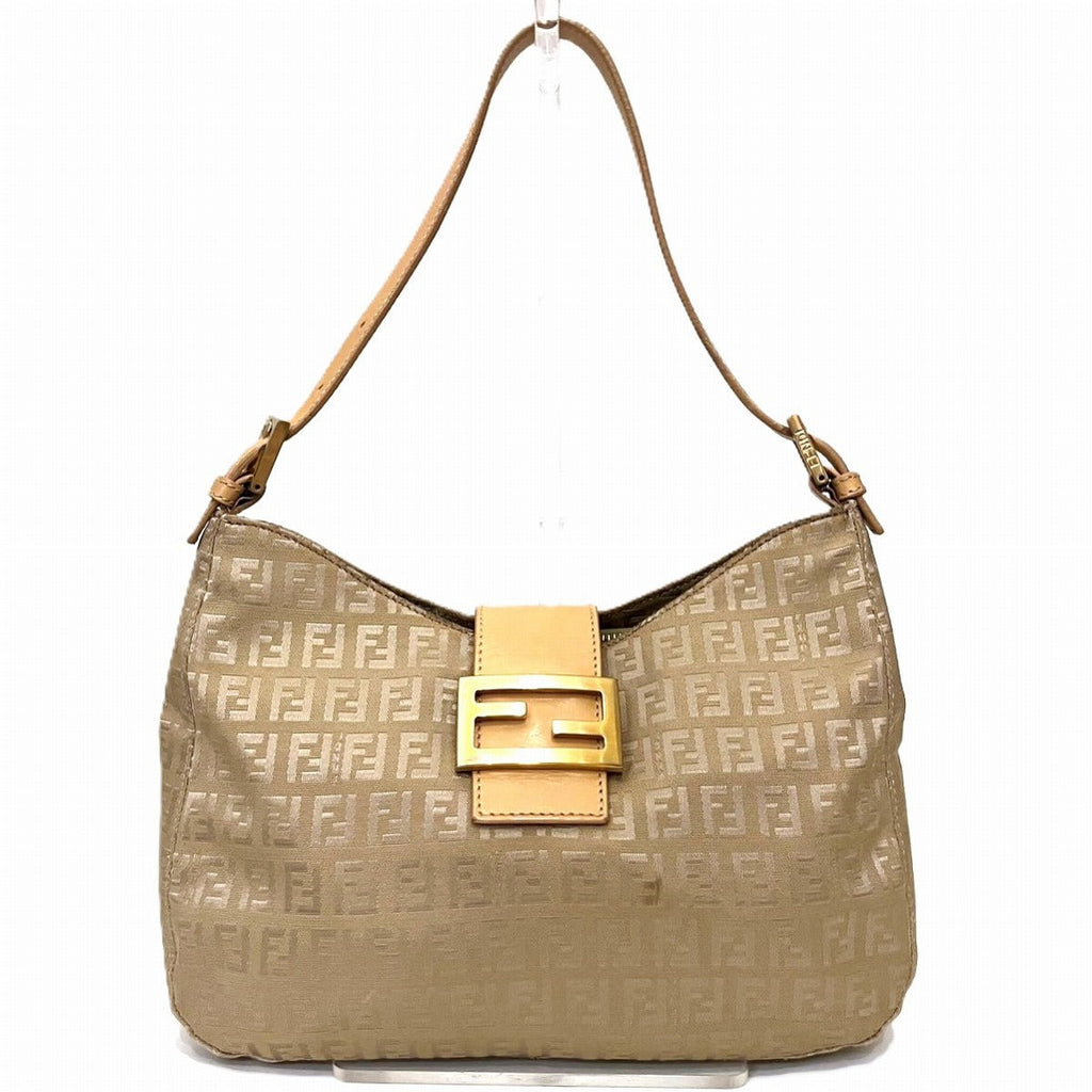 Fendi Canvas Leather Shoulder Bag