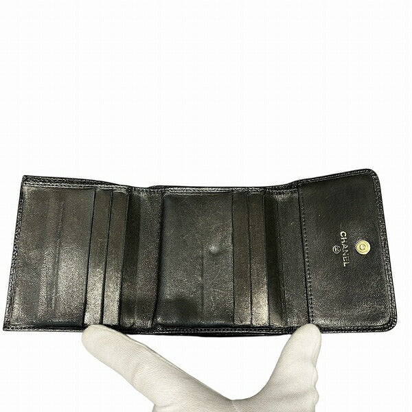 Chanel Coco Mark Caviar Skin Trifold Wallet