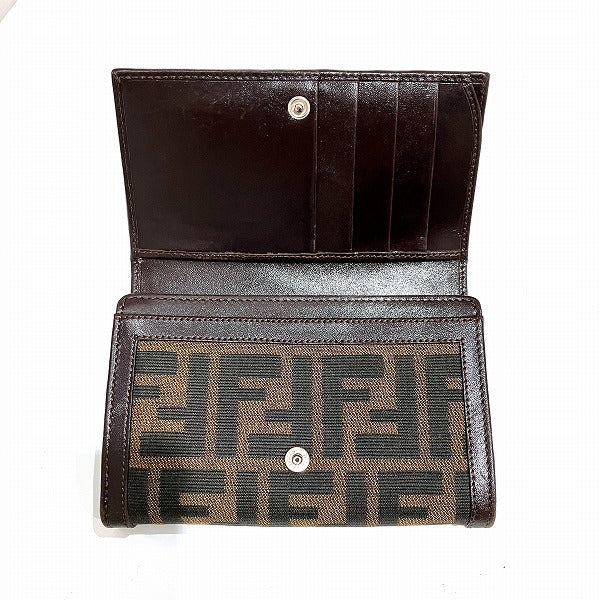 Fendi Zucca Canvas Leather Wallet
