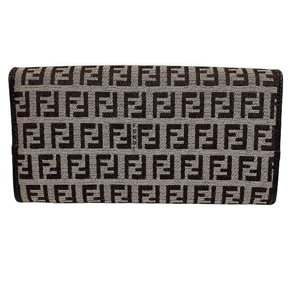 Fendi Zucca Canvas Leather Long Wallet