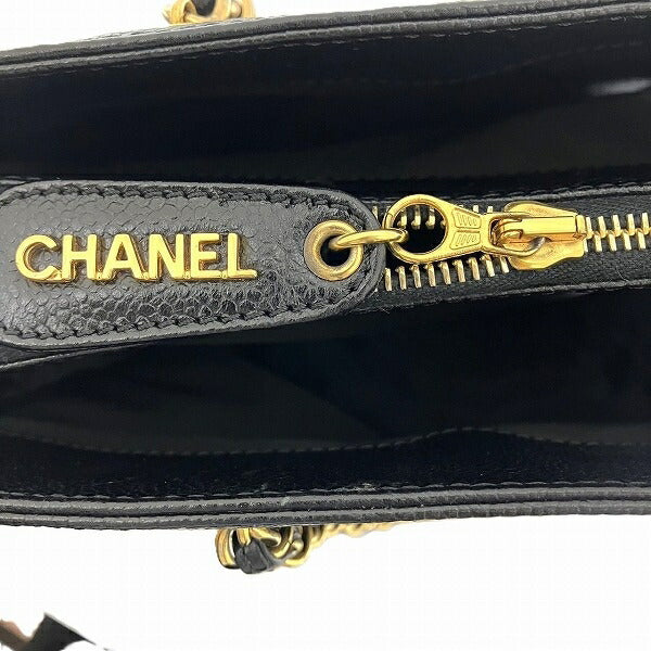 Chanel Caviar Skin Logo Embroidery Chain Handbag
