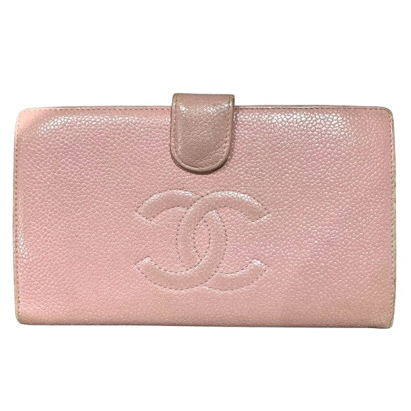 Chanel Coco Mark Caviar Skin Long Wallet