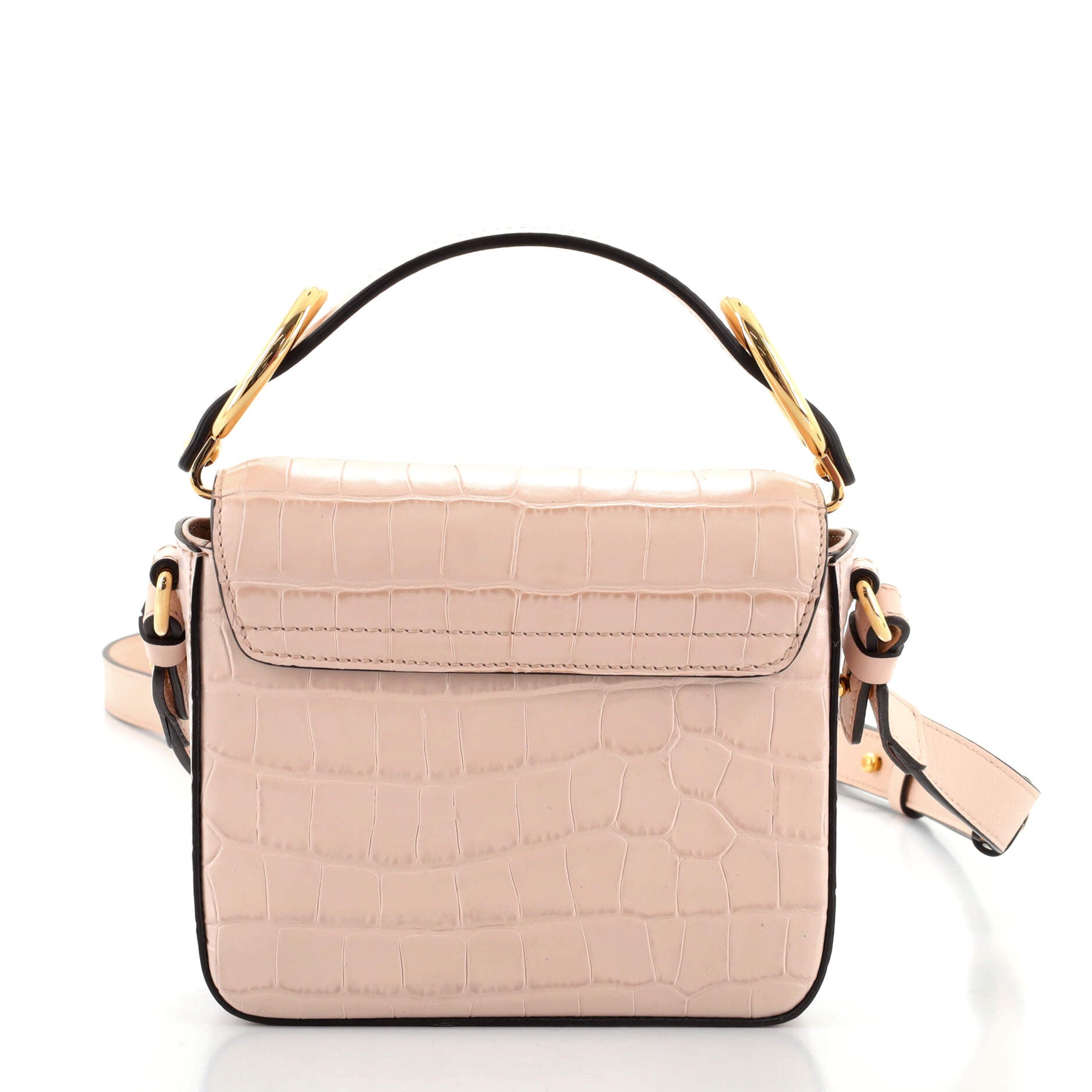 C Flap Bag Crocodile Embossed Leather Mini
