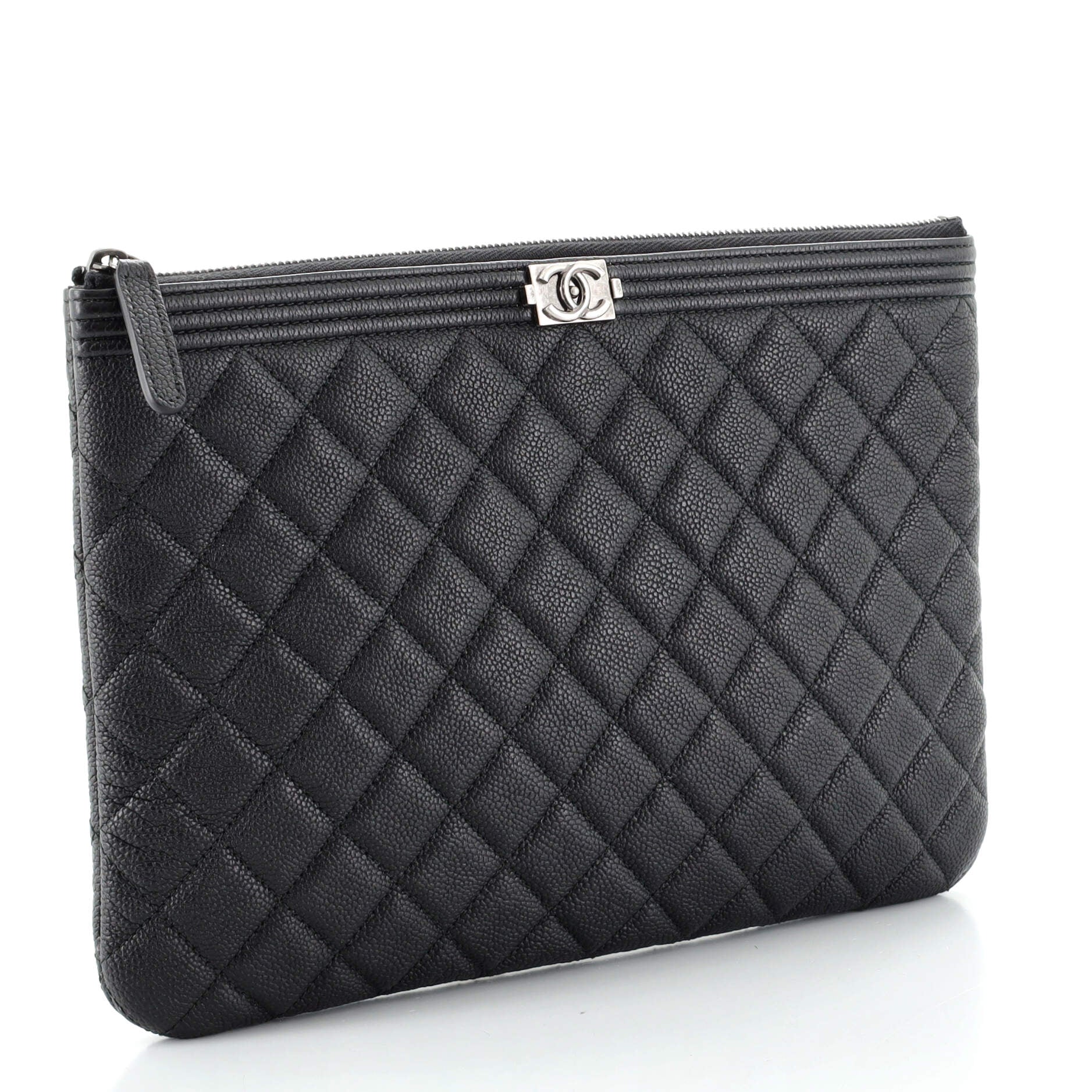 Boy O Case Clutch Quilted Caviar Medium
