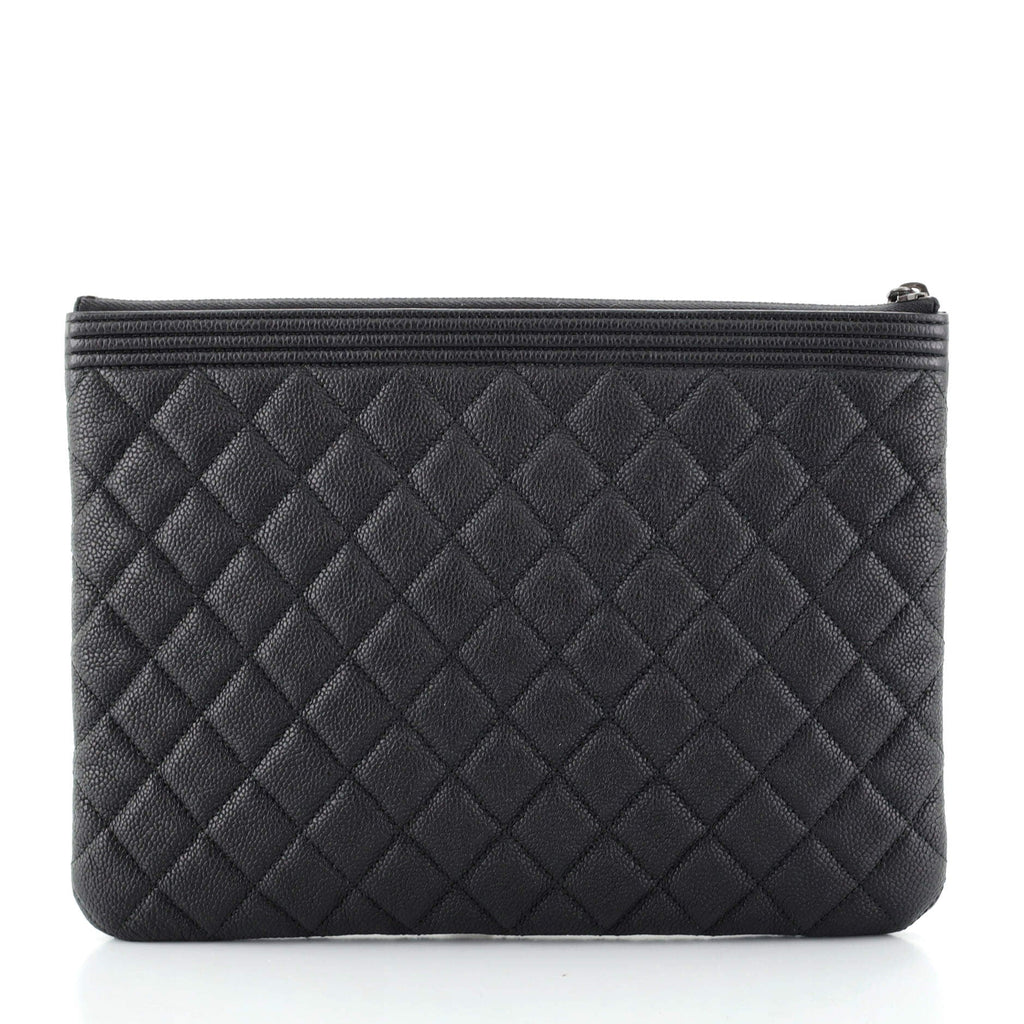 Boy O Case Clutch Quilted Caviar Medium