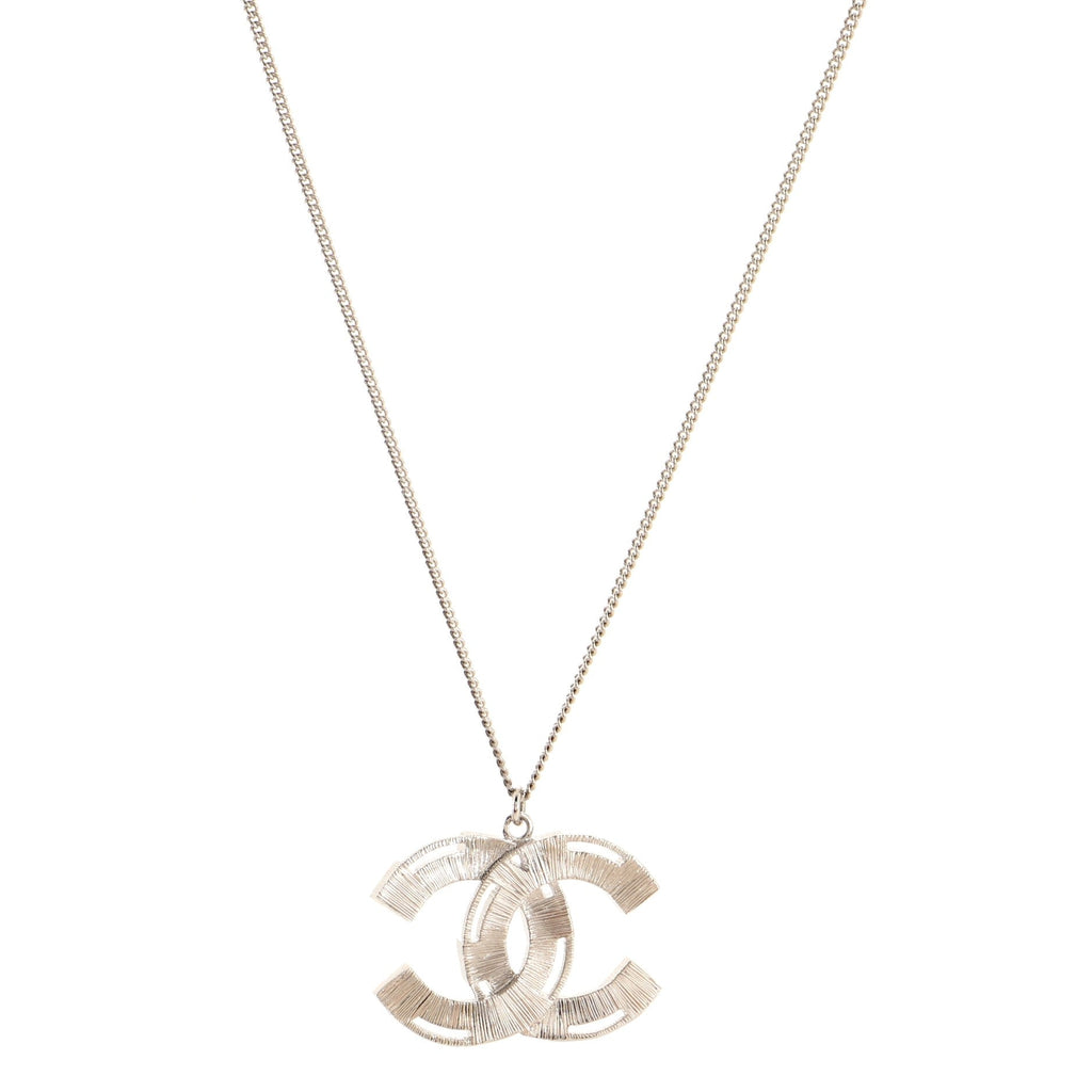 Multicolor CC Baguette Pendant Necklace Crystal Embellished Metal