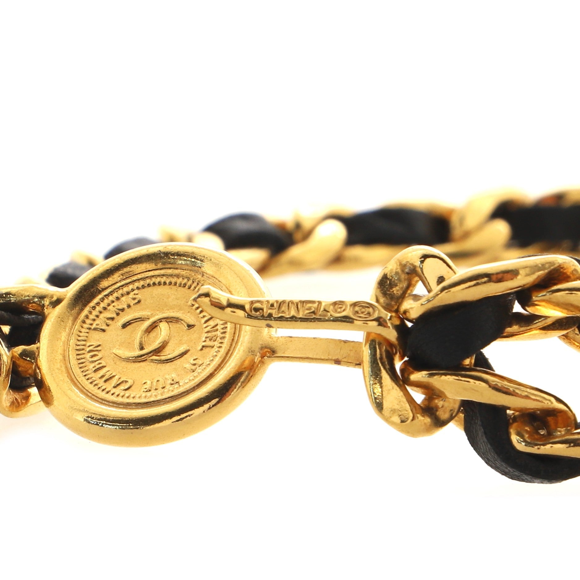 Vintage Medallion Chain Belt Metal and Leather 90