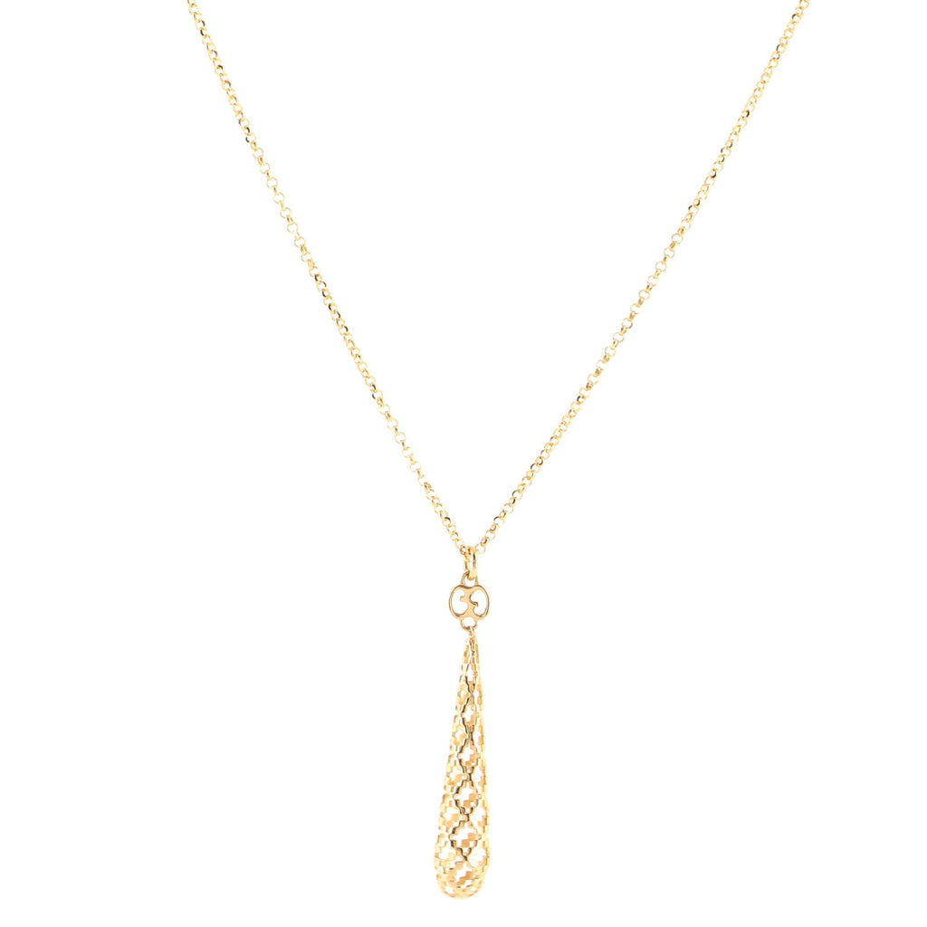 Diamantissima Teardrop Pendant Necklace 18K Yellow Gold