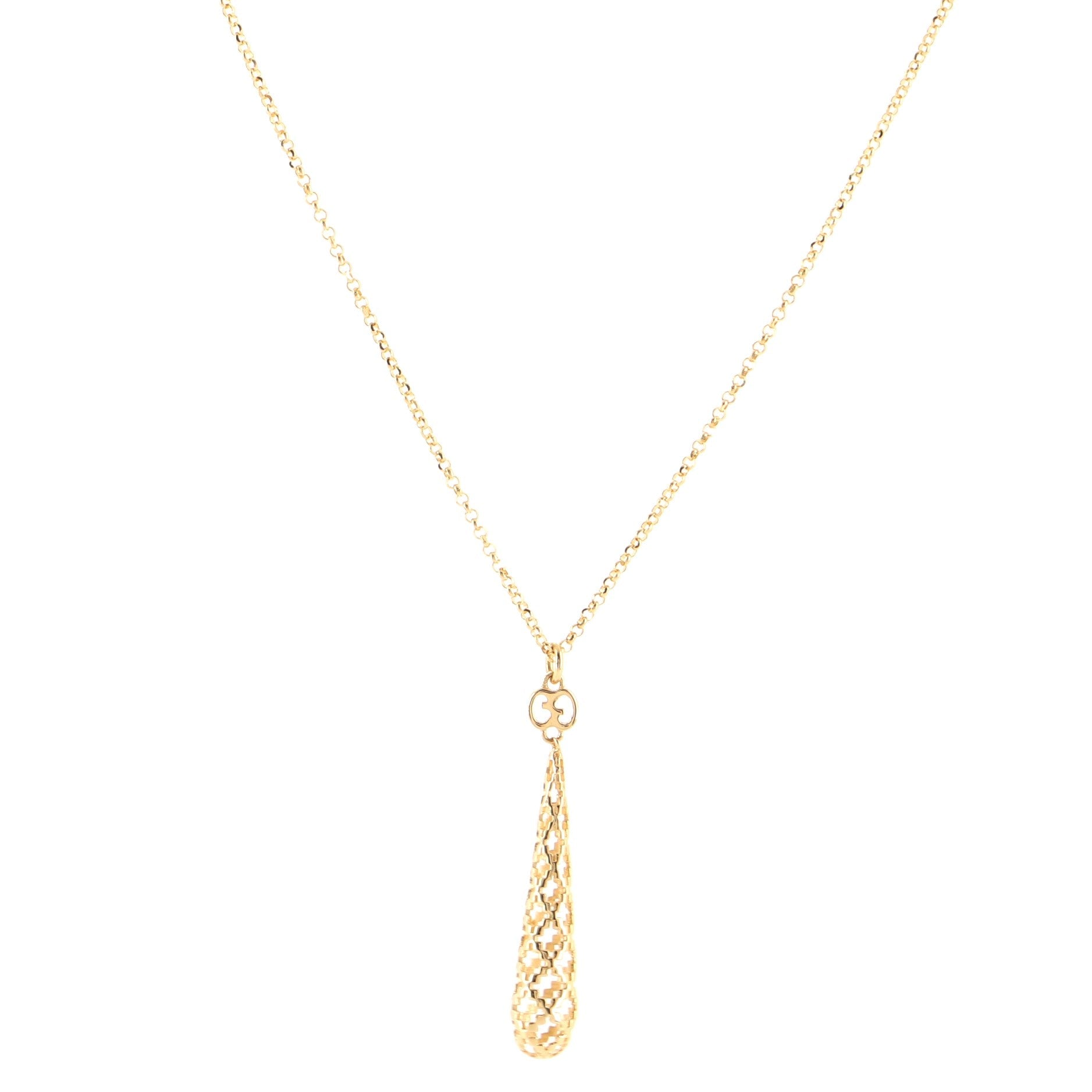 Diamantissima Teardrop Pendant Necklace 18K Yellow Gold