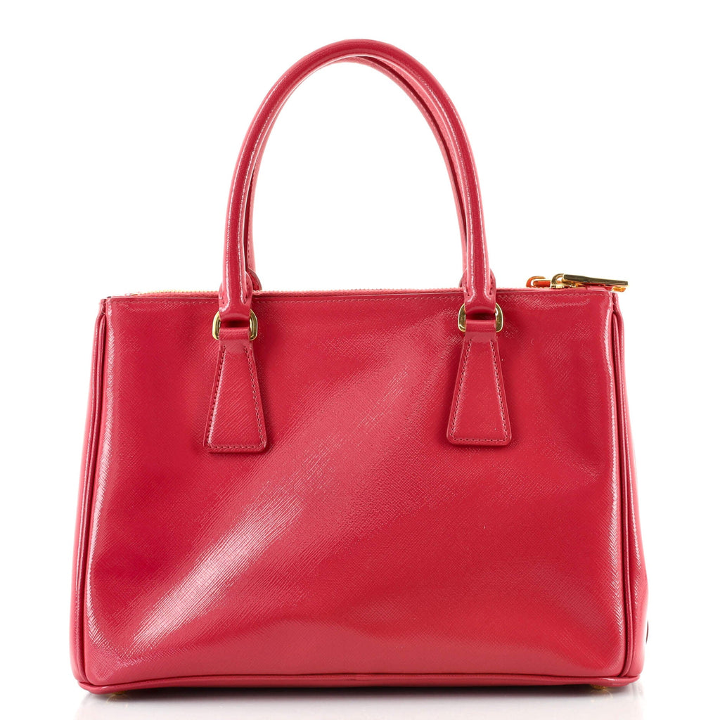 Double Zip Lux Tote Vernice Saffiano Leather Mini