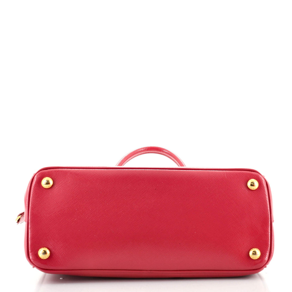 Double Zip Lux Tote Vernice Saffiano Leather Mini