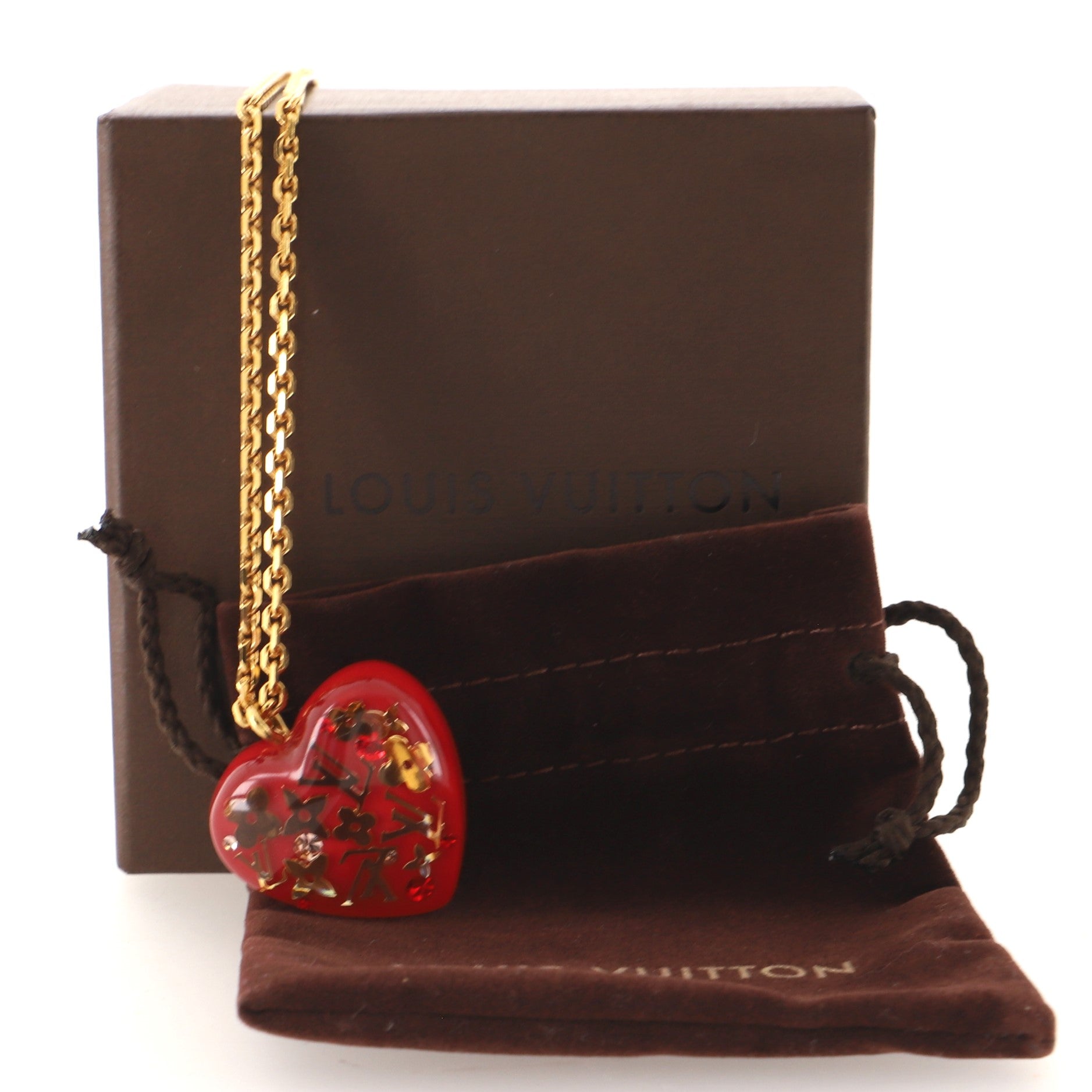 Inclusion Heart Pendant Necklace Metal and Resin