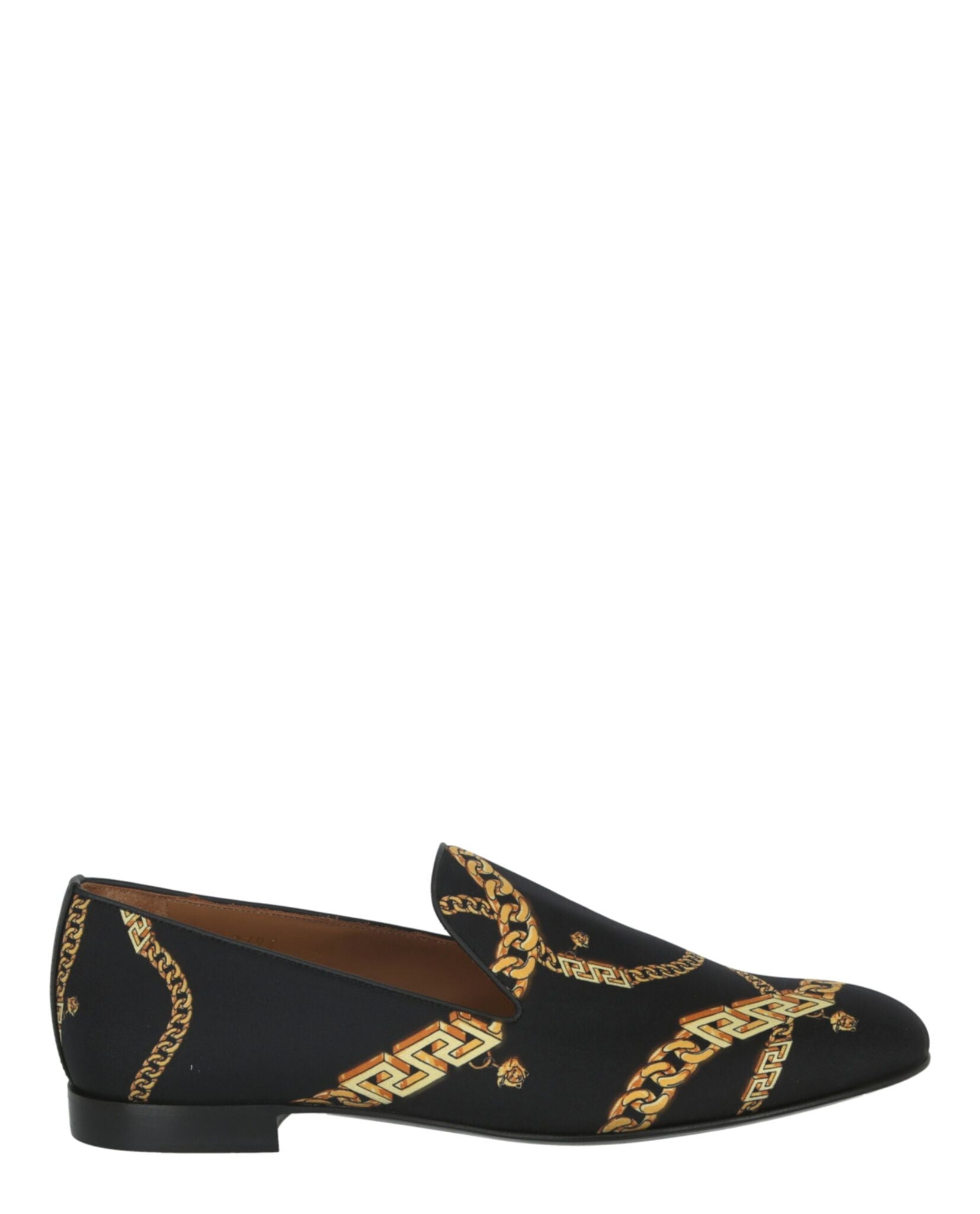 Men's Versace La Greca Chain-Print Loafers