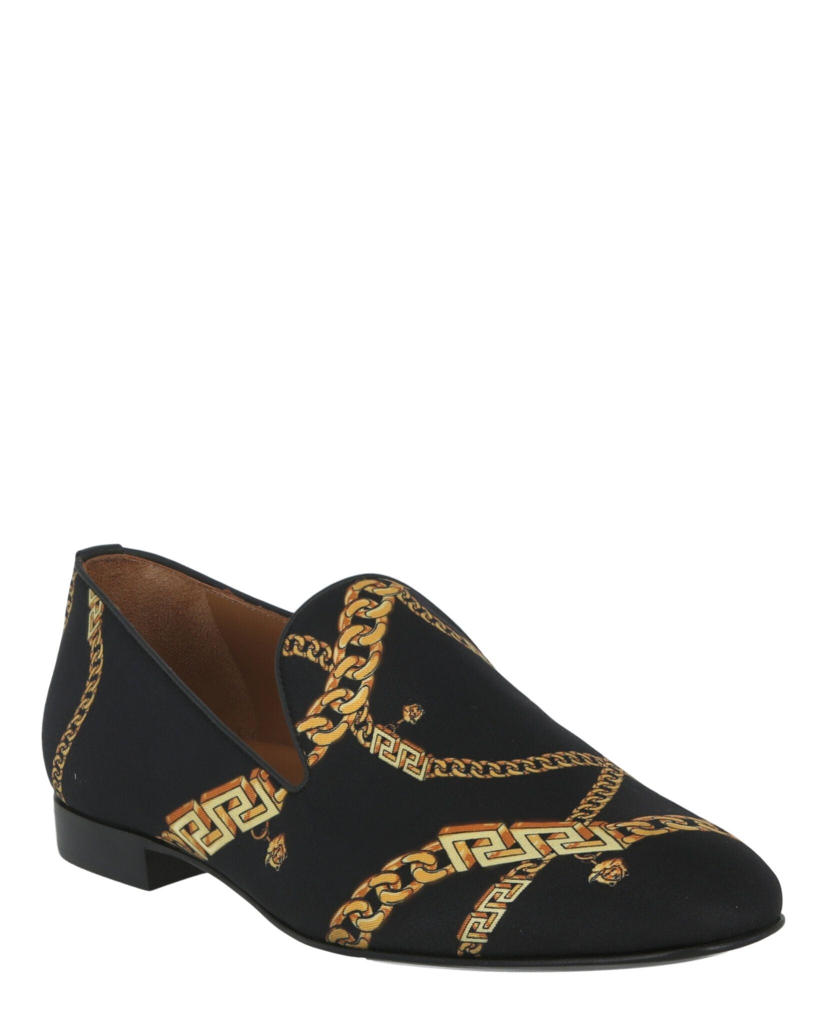 Men's Versace La Greca Chain-Print Loafers