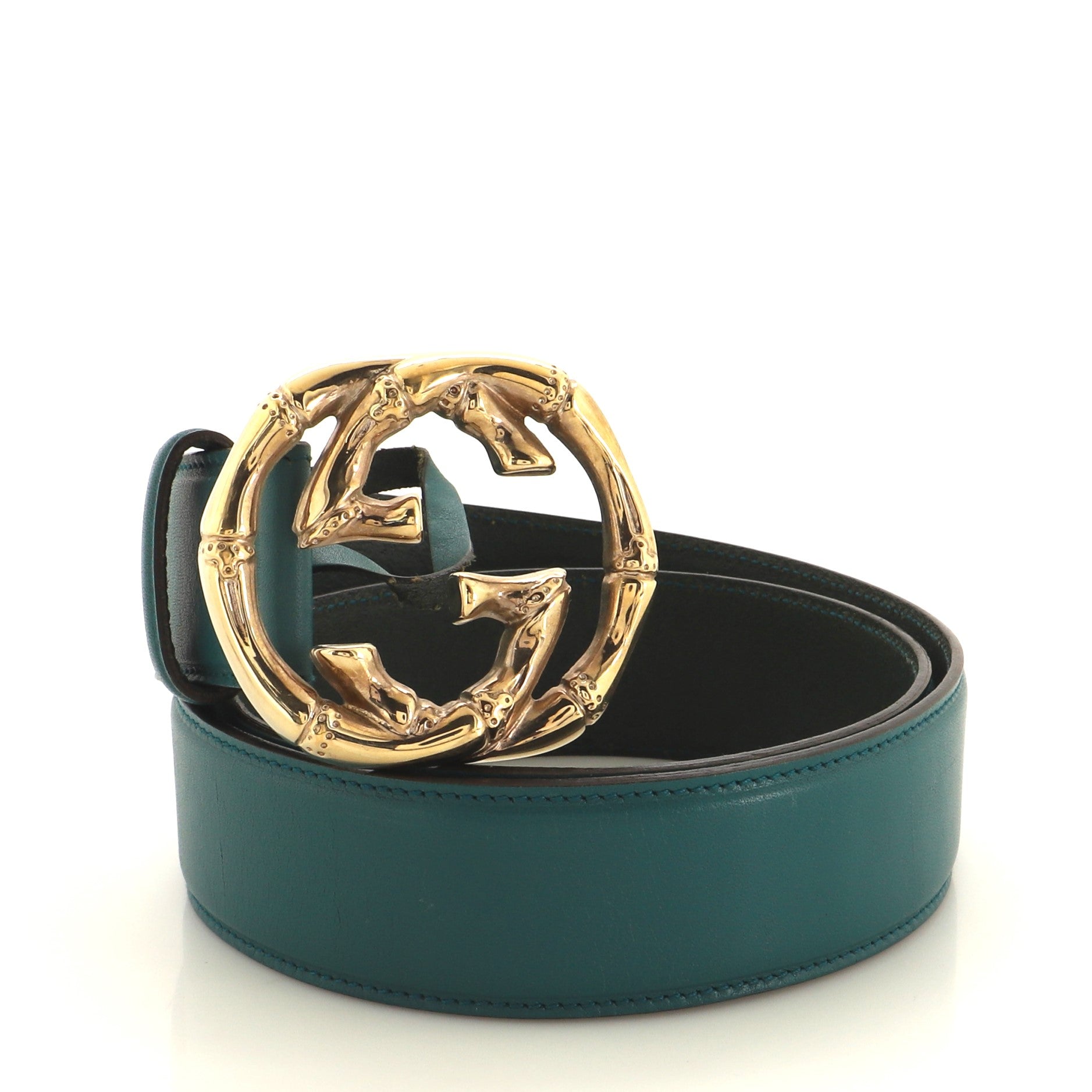 Bamboo Interlocking G Belt Leather Wide 85