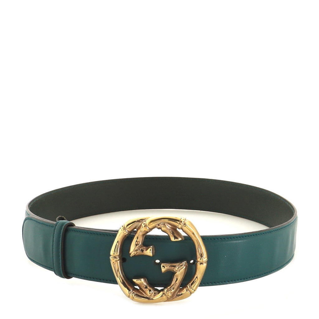 Bamboo Interlocking G Belt Leather Wide 85