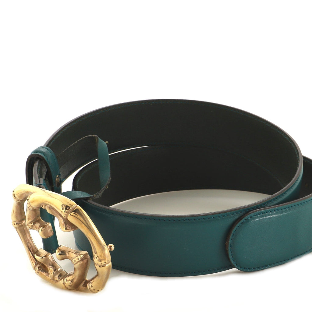 Bamboo Interlocking G Belt Leather Wide 85
