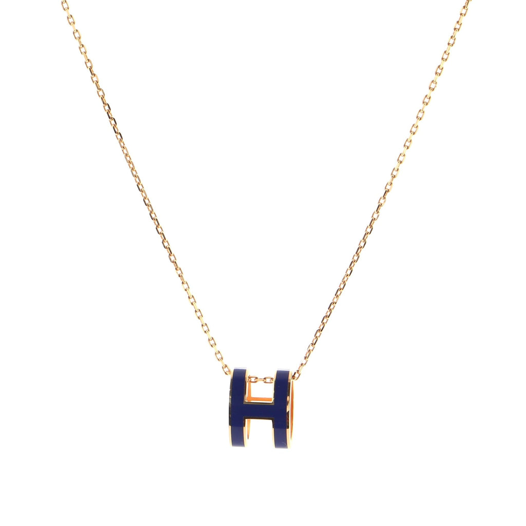 Pop H Pendant Chain Necklace Metal and Enamel