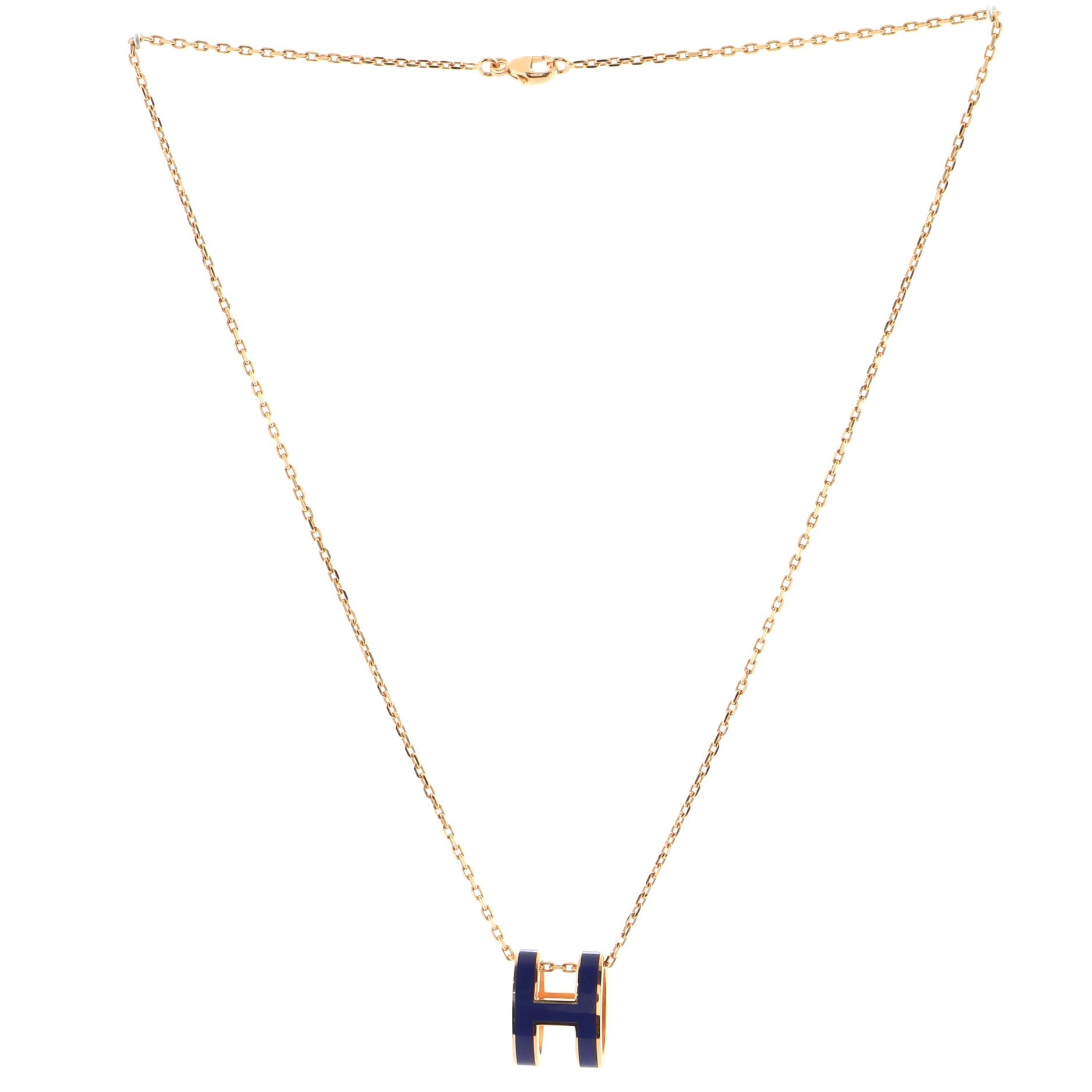 Pop H Pendant Chain Necklace Metal and Enamel