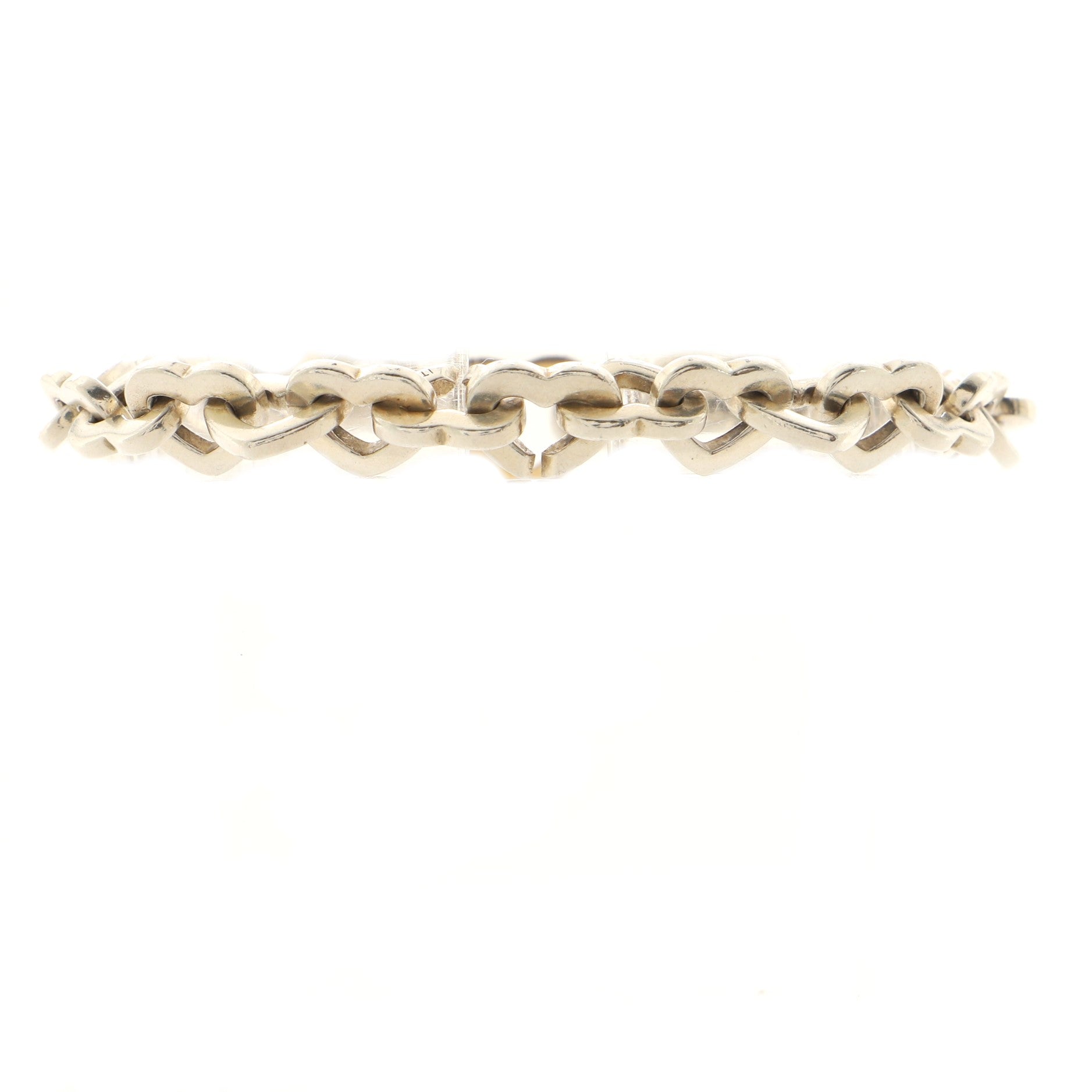 Heart Link Bracelet Sterling Silver and 18K Yellow Gold