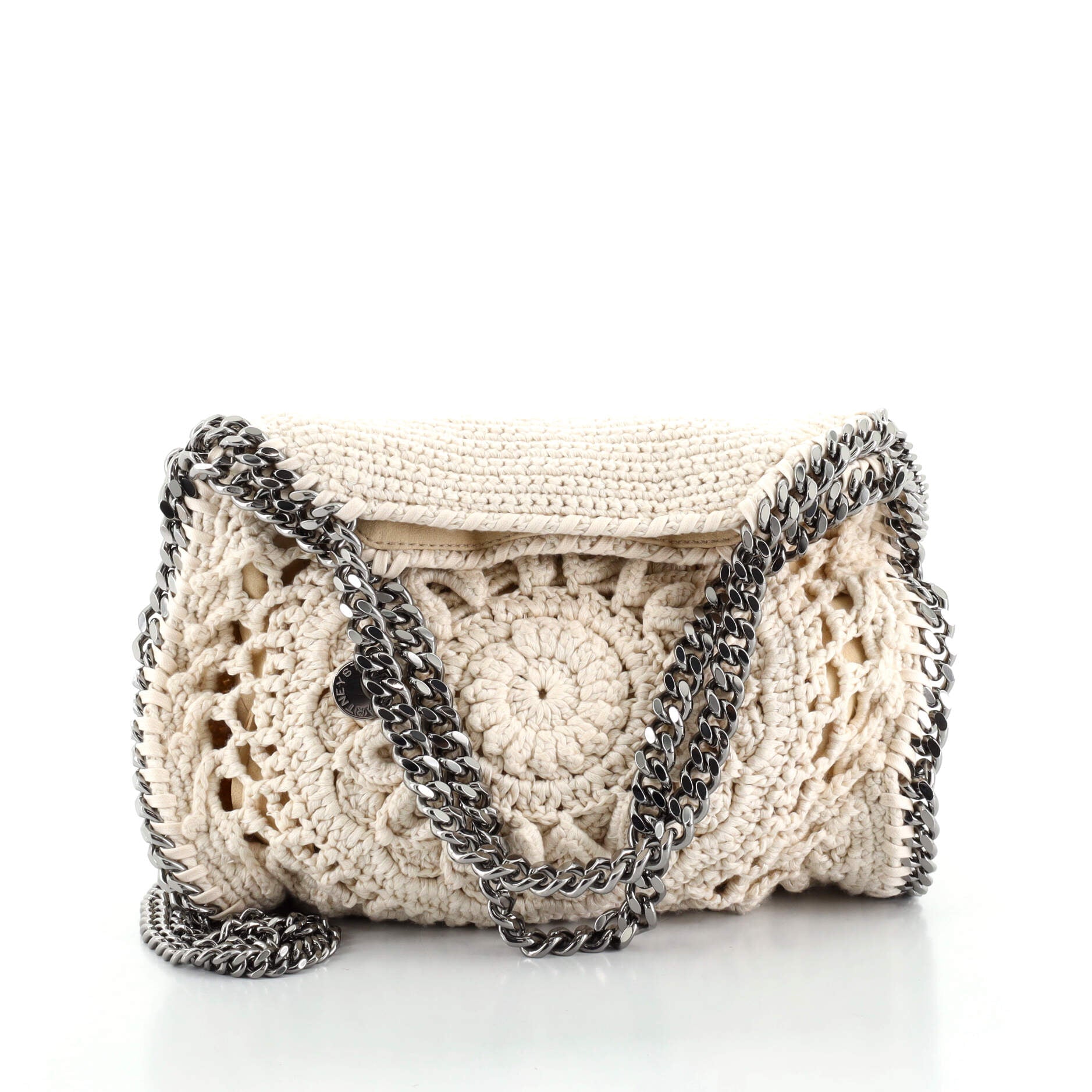 Falabella Fold Over Crossbody Bag Crochet Mini