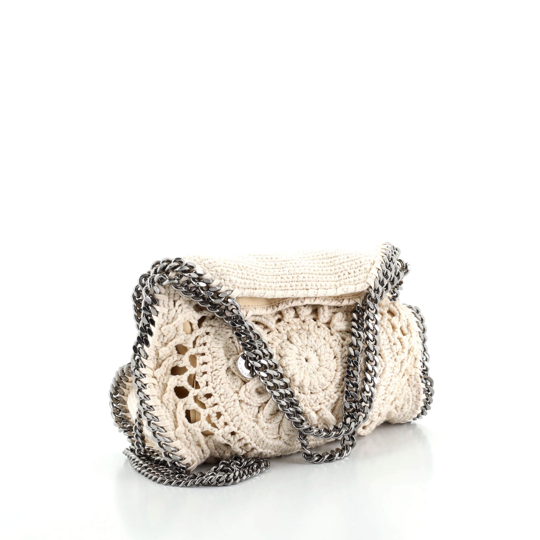 Falabella Fold Over Crossbody Bag Crochet Mini