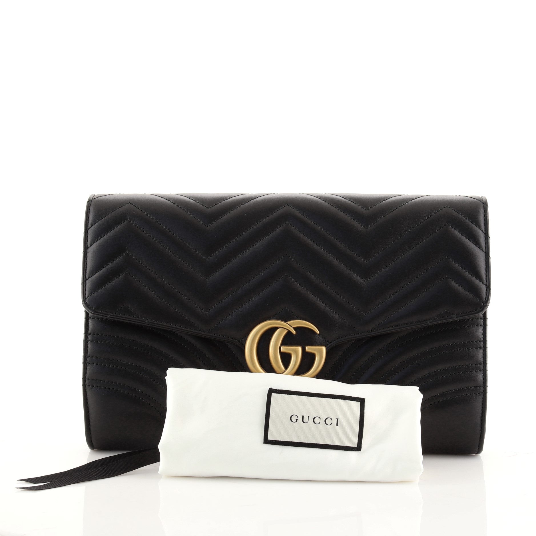 GG Marmont Flap Clutch Matelasse Leather