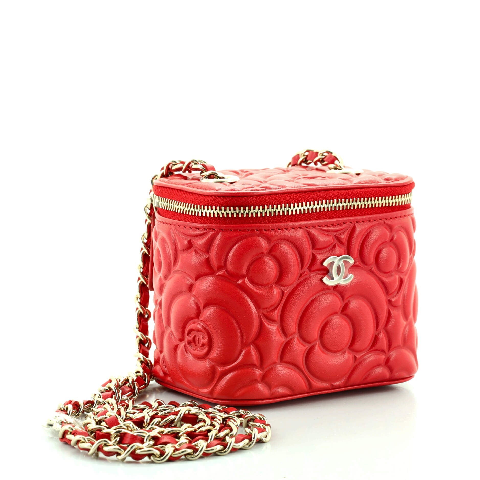 Classic Vanity Case with Chain Camellia Lambskin Mini