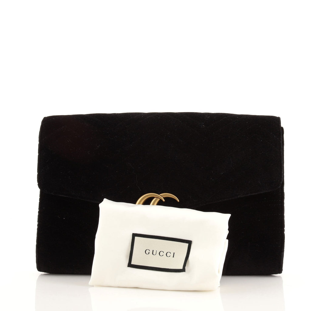 GG Marmont Flap Clutch Matelasse Velvet