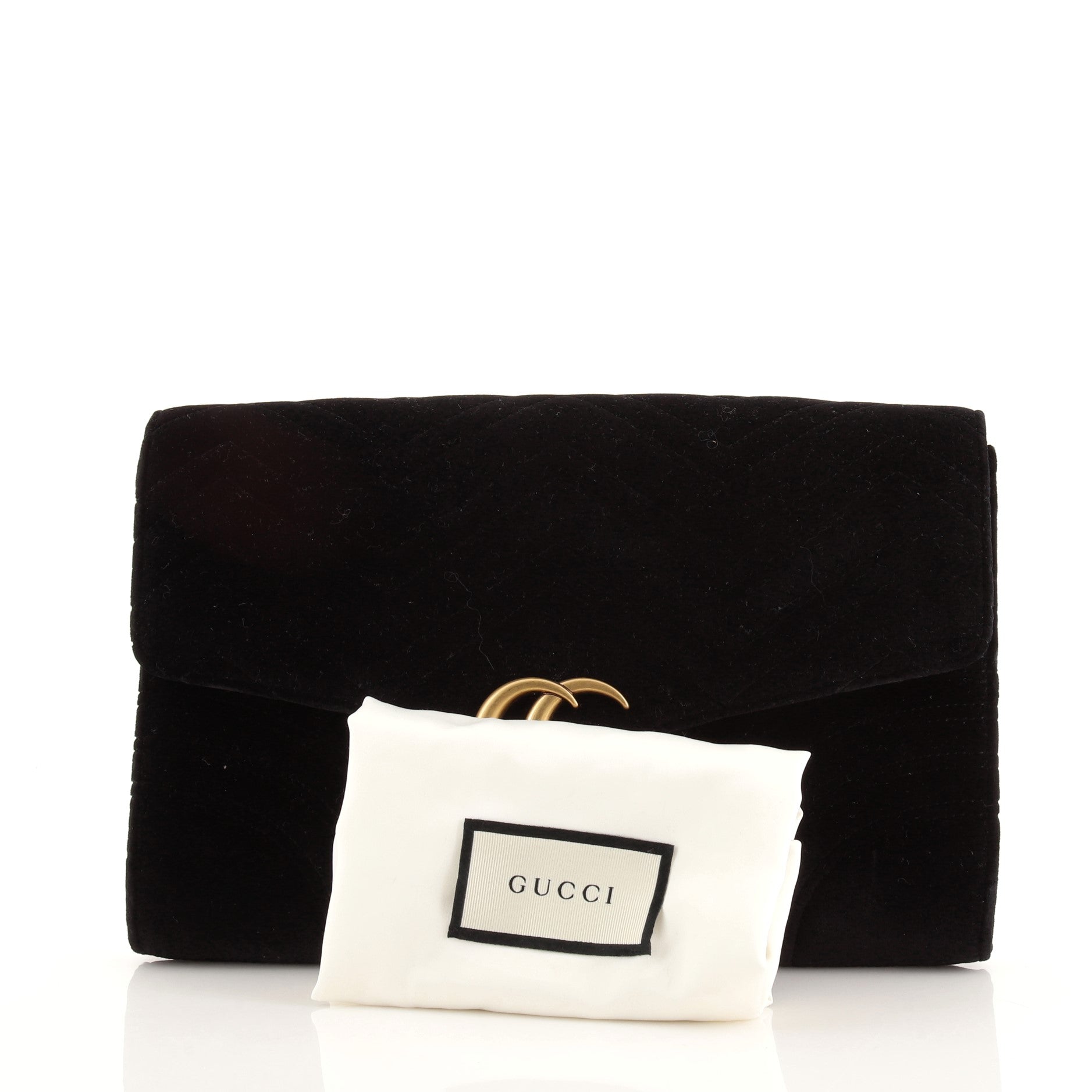 GG Marmont Flap Clutch Matelasse Velvet