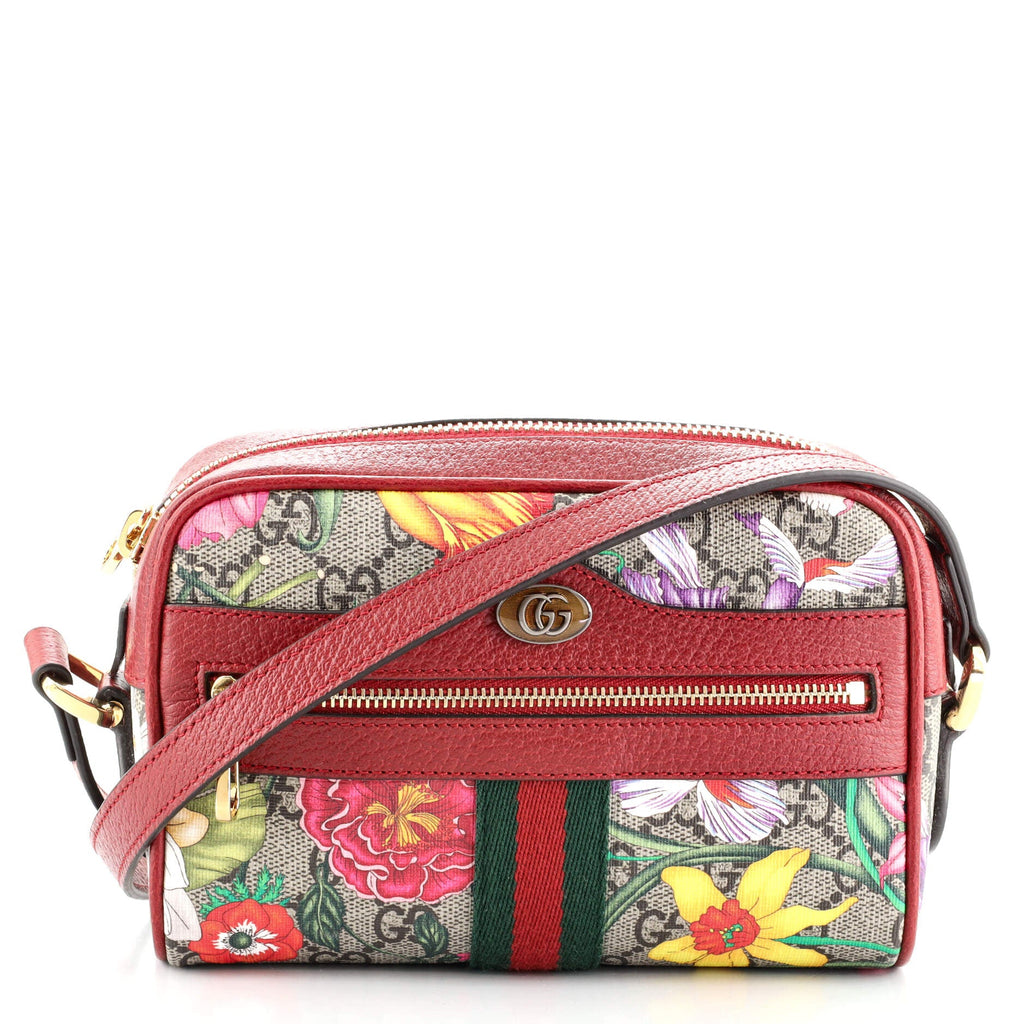 Ophidia Shoulder Bag Flora GG Coated Canvas Mini
