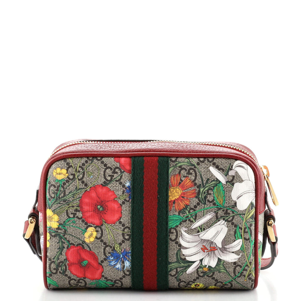 Ophidia Shoulder Bag Flora GG Coated Canvas Mini