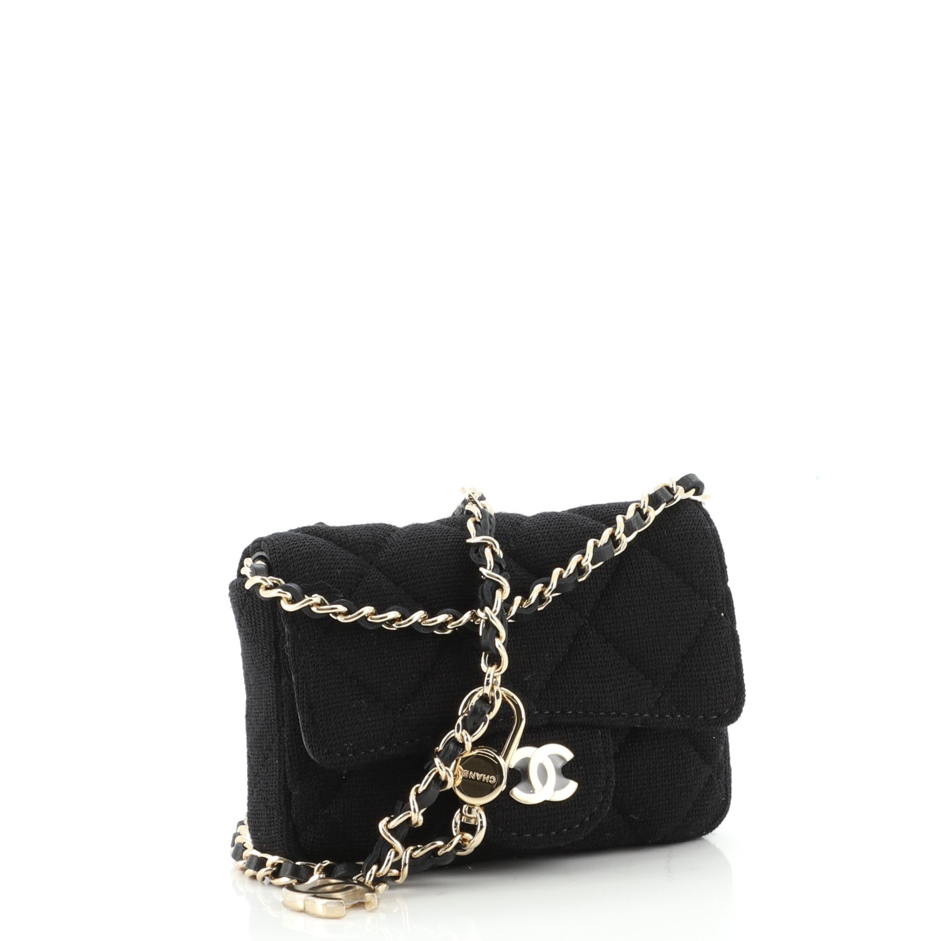 Classic Flap Chain Belt Bag Quilted Jersey Mini
