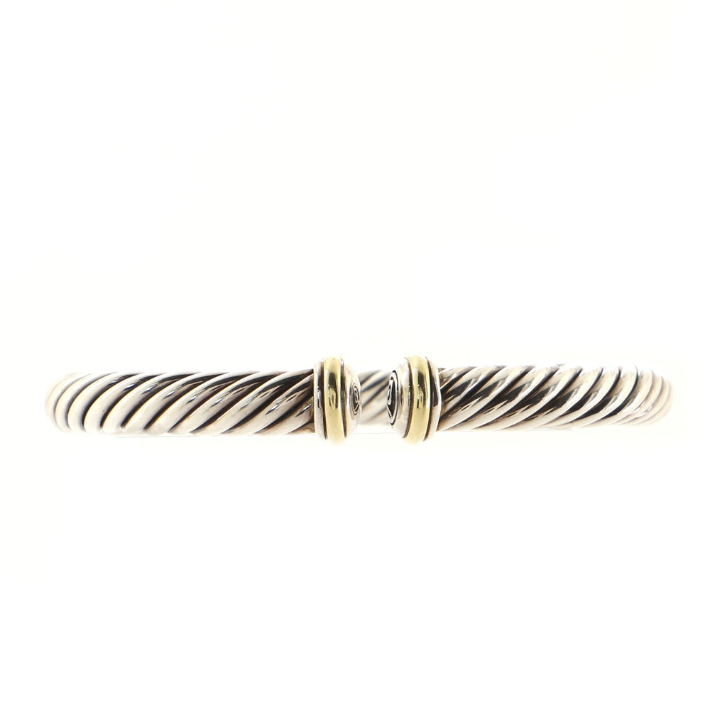 Cable Spira Bracelet Sterling Silver with 18K Yellow Gold 7mm