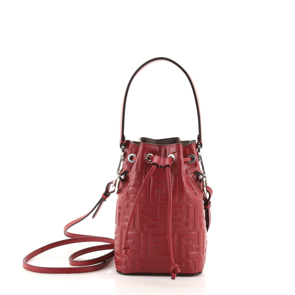 Mon Tresor Bucket Bag Zucca Embossed Leather Mini