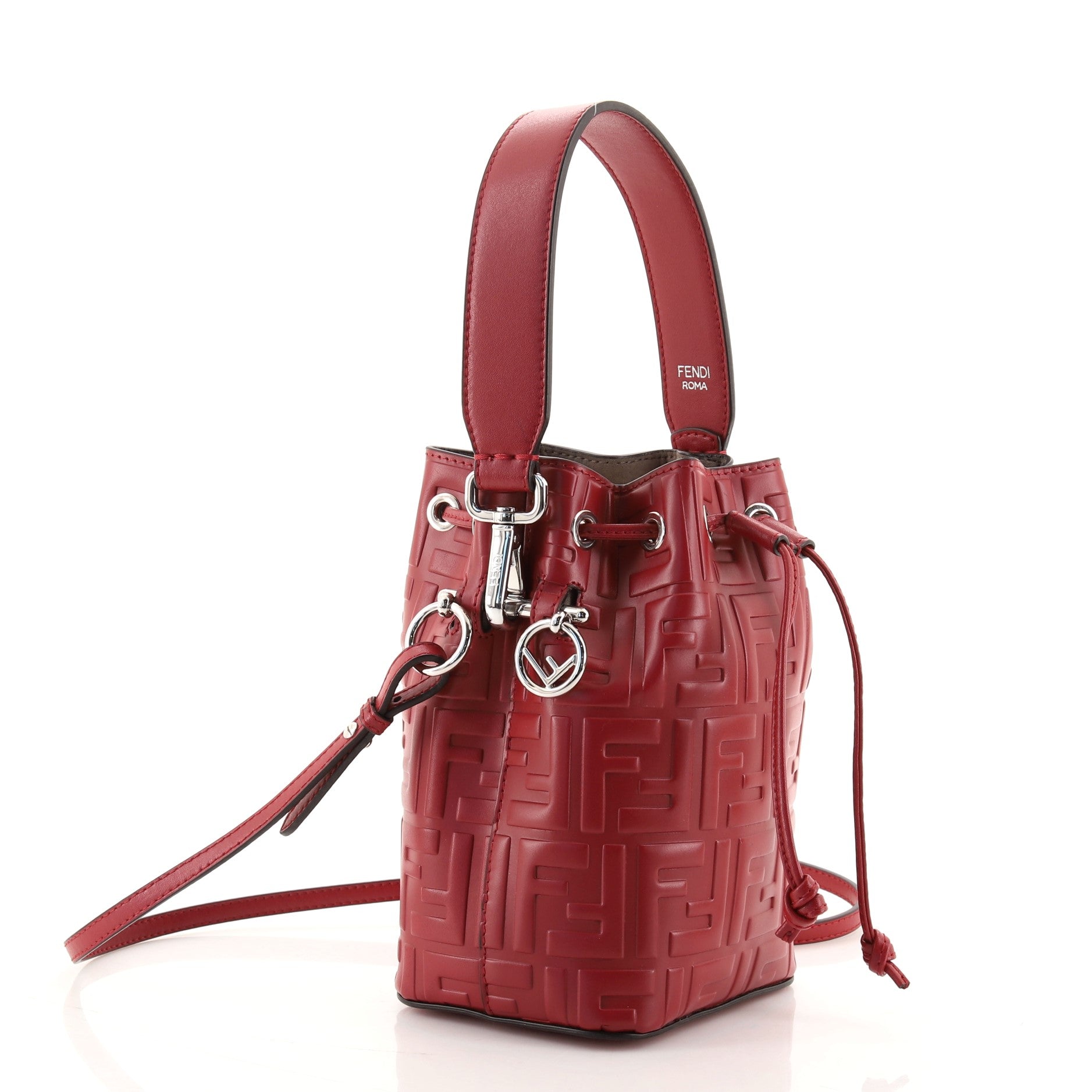 Mon Tresor Bucket Bag Zucca Embossed Leather Mini