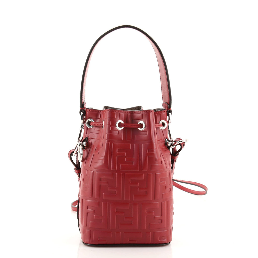 Mon Tresor Bucket Bag Zucca Embossed Leather Mini