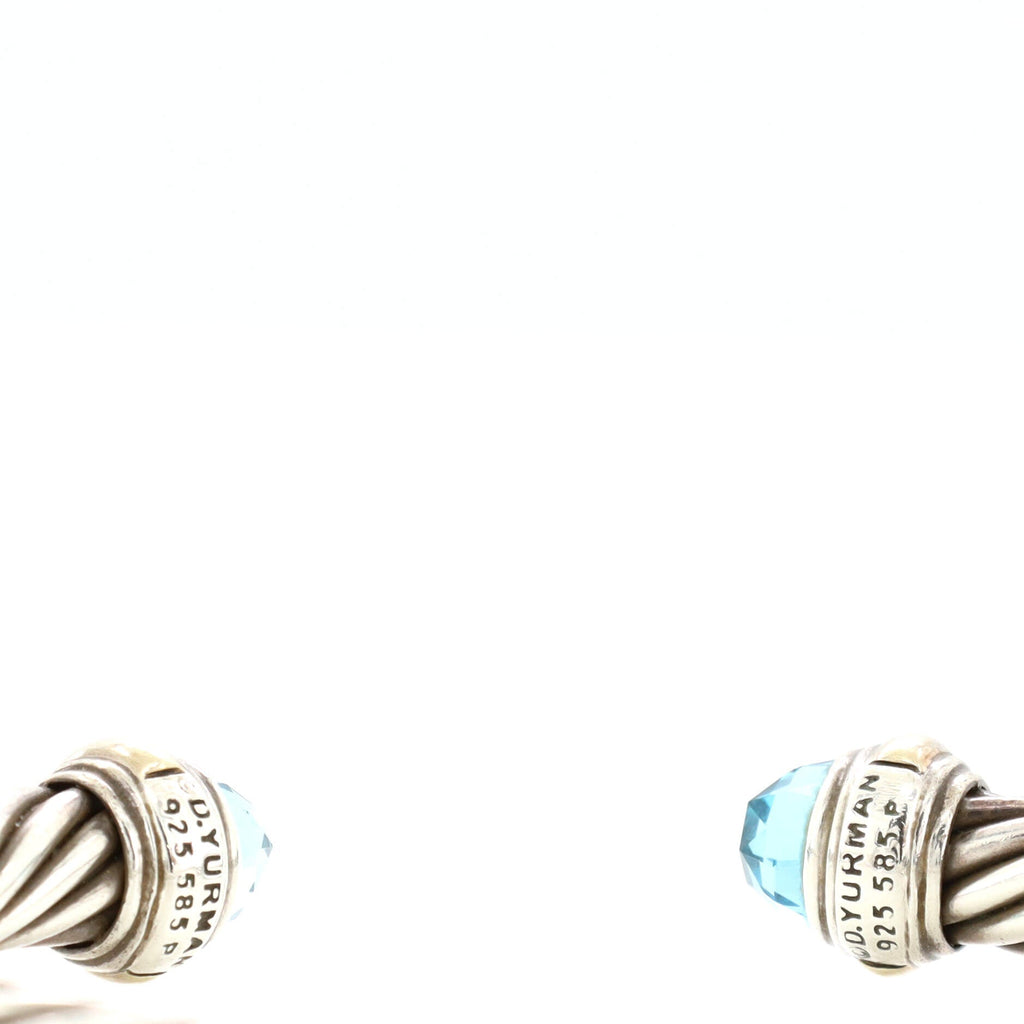 Cable Classic Bracelet Sterling Silver with 14K Yellow Gold and Topaz 7mm