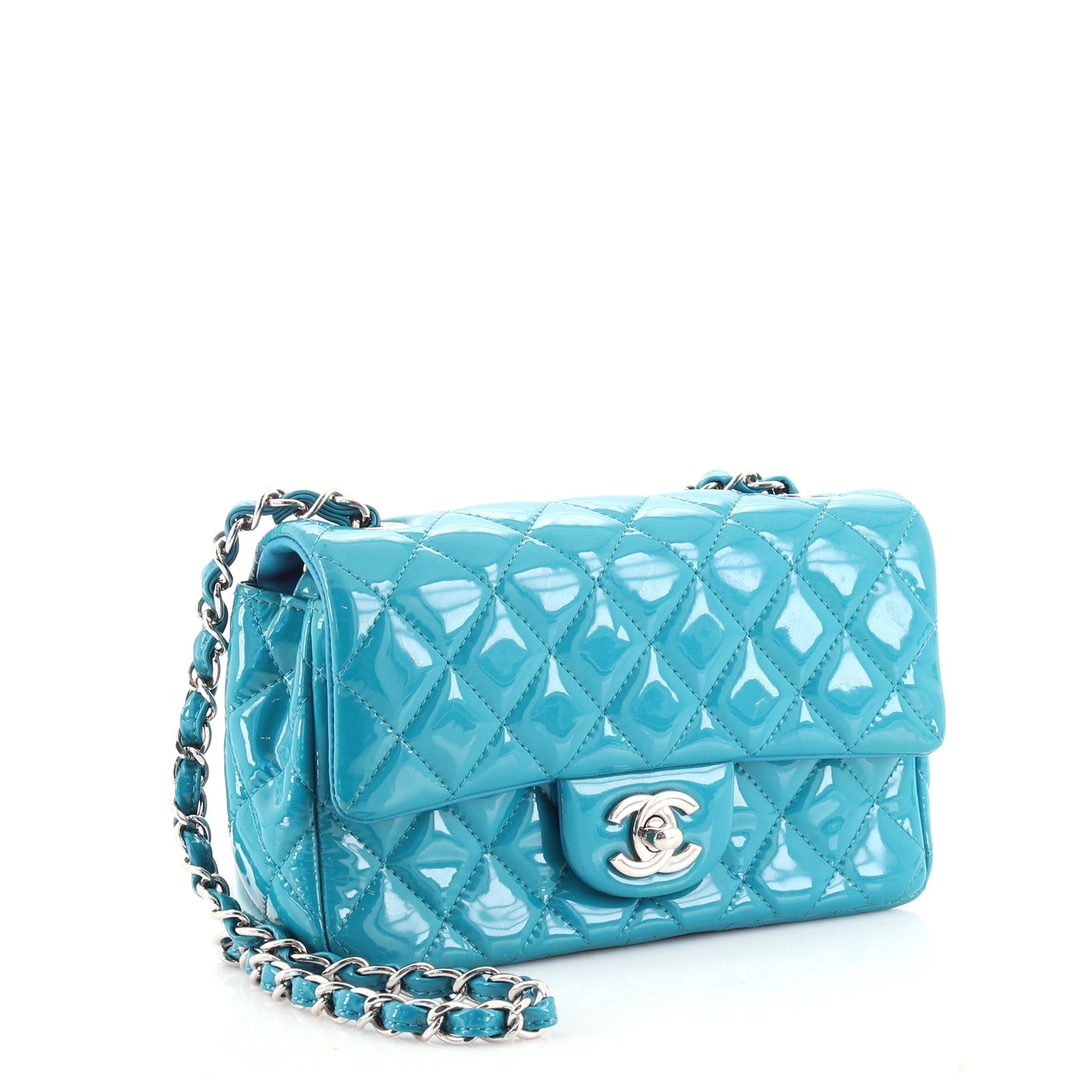 Classic Single Flap Bag Quilted Patent Mini