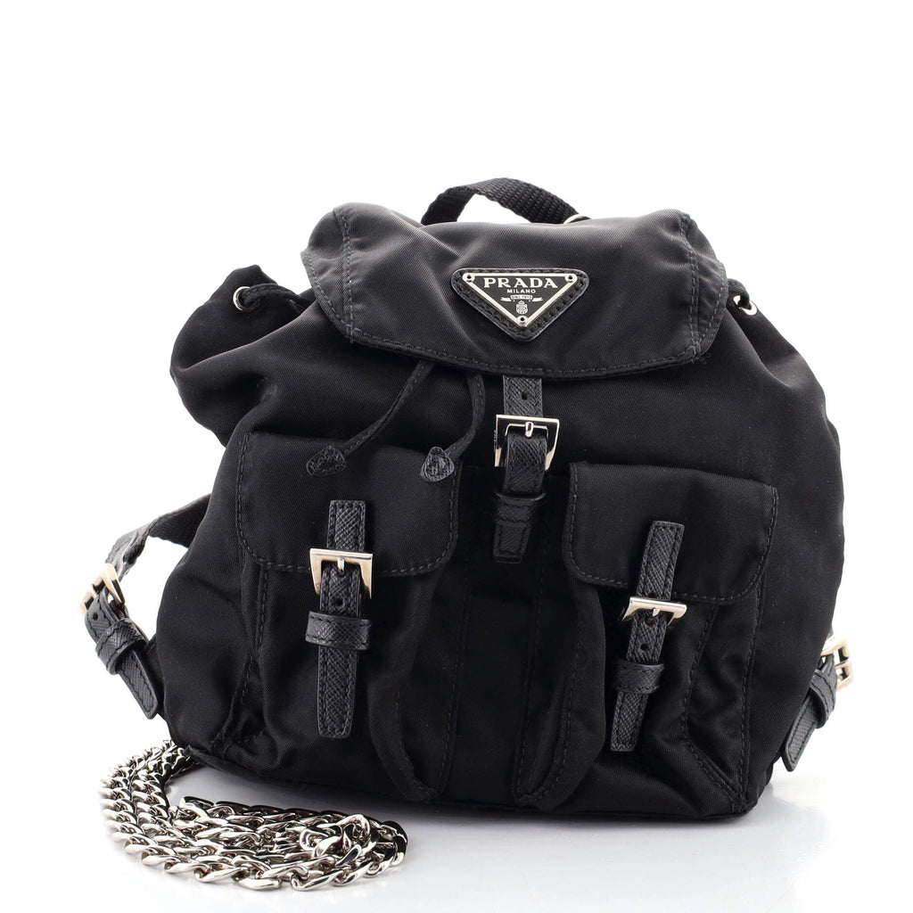 Convertible Chain Backpack Tessuto Mini