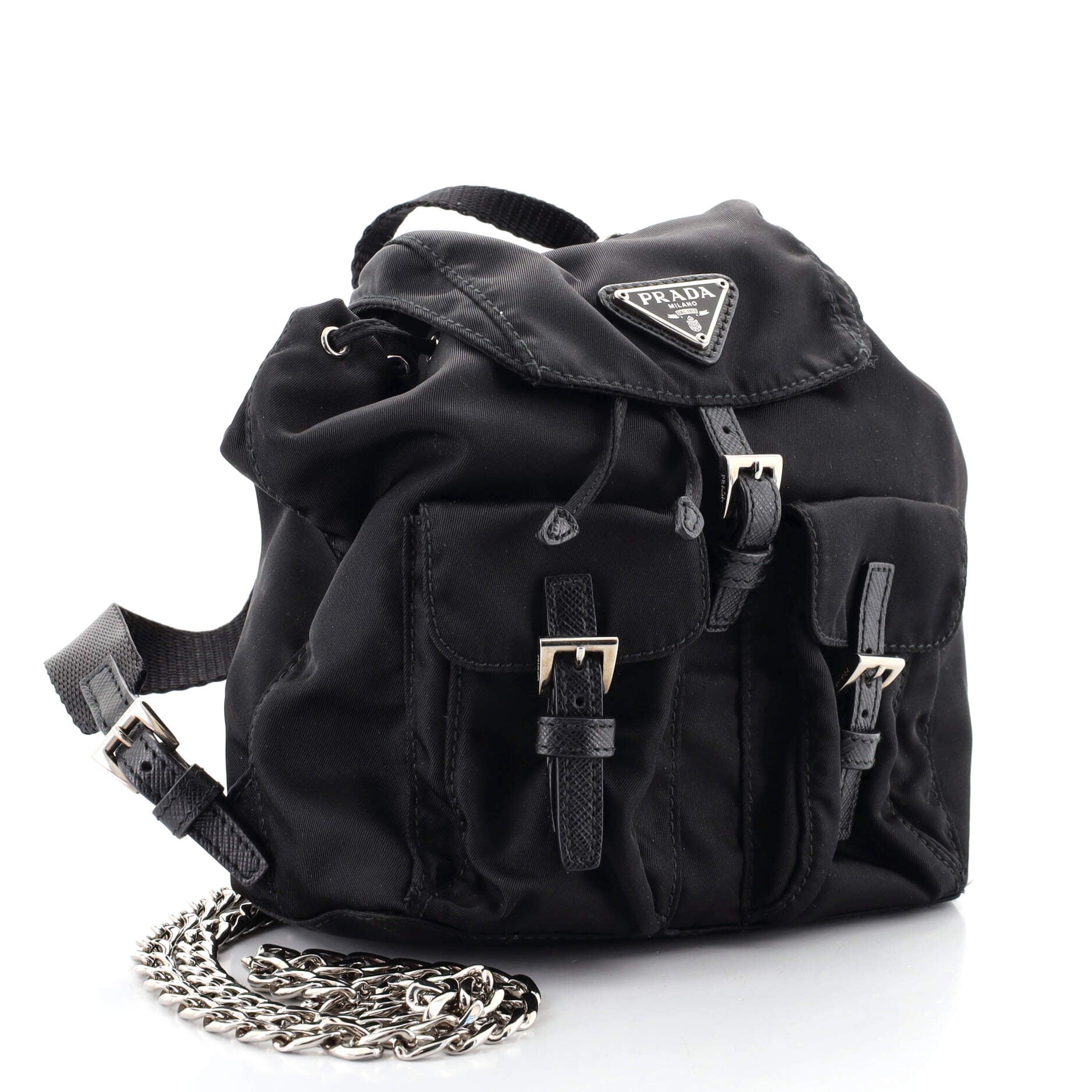 Convertible Chain Backpack Tessuto Mini