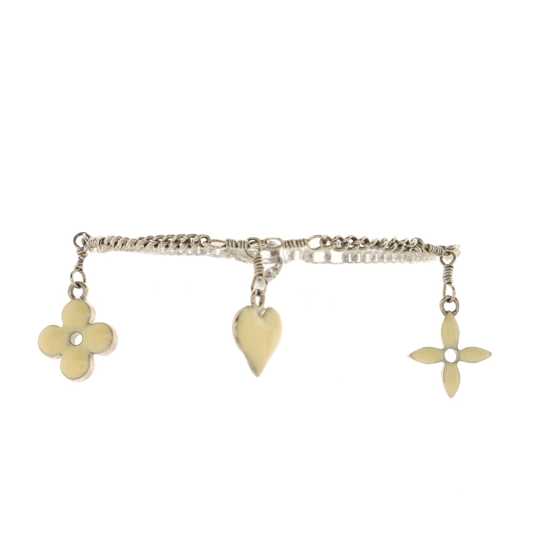 Sweet Monogram Charm Bracelet Metal with Enamel
