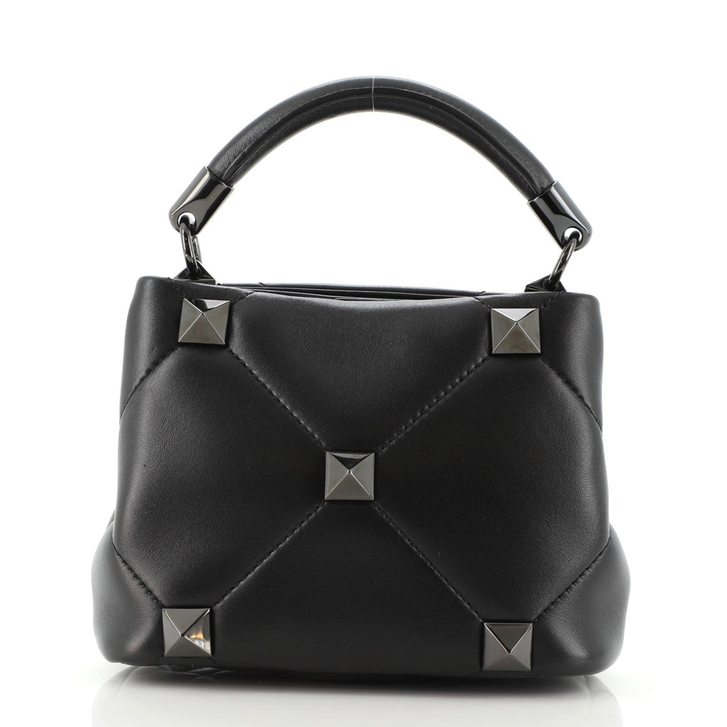 Roman Stud Top Handle Bag Quilted Leather Mini